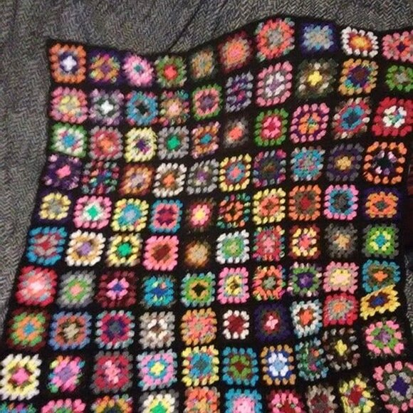 Handmade Other - granny square afghan traditional crochet blanket